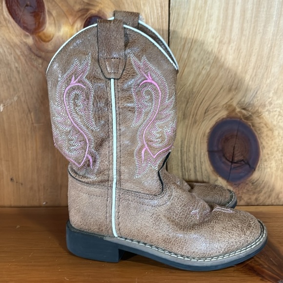Shyanne Other - Shyanne Madison Square Toe Cowboy Boots Block Heel Faux Leather Western sz 11